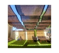 Voile d'ombrage rétractable imperméable en forme de U - Housse de pergola filtrant la lumière - 2,4 x 2,4 m - Auvent de terrasse pour jardin et terrasse