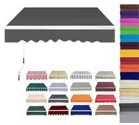 Voile d'ombrage rétractable imperméable pour extérieur, terrasse, balcon, protection UV, en polyester (H 2,4 x l 1,5 m), idéal pour les espaces extérieurs