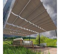 Voile d'ombrage rétractable - Imperméable - Protection UV - 95 % - Pour terrasse, terrasse, terrasse - 1,2 x 4 m - Marron