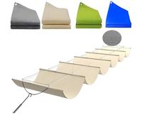 Voile d'ombrage rétractable ondulé - Auvent résistant aux UV pour terrasse, belvédère et terrasse, taille personnalisée 1 x 17 m avec câble métallique, vert