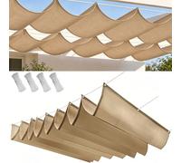 Voile d'ombrage Rétractable Ondulée 175 x 175 cm Store Ondulé sur Mesure Imperméable, de Protection UV, Protection Solaire Imperméable Bâche Dombrage pour Jardins Balcons, Kaki