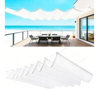 Voile d'ombrage Rétractable Ondulée 290 x 360 cm sur Mesure, Réglable, Couverture D'Ombre, de Protection UV et Indéchirable Voile Solaire Réglable pour Jardins Balcons, Blanc
