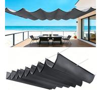 Voile d'ombrage Rétractable Ondulée 290 x 560 cm sur Mesure, Réglable, Couverture D'Ombre, de Protection UV et Indéchirable Voile Solaire Réglable pour Jardins Balcons, Gris Foncé