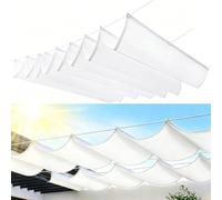 Voile d'ombrage Rétractable Ondulée 310 x 430 cm Réglable, Protection Solaire, Imperméable Pergola Résistante Aux UV Voiles d'ombrage Rétractables pour Jardins Balcons, Blanc