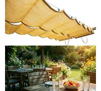 Voile d'ombrage rétractable ondulée, Store Coulissant en U for extérieur, Toile de Toit, Protection UV et Solaire, auvent de terrasse de Jardin extérieur(W2.8*L15m/W9.19*L49.21ft)