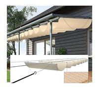 Voile d'ombrage rétractable personnalisable pour terrasse, balcon et arrière-cour, beige, 0,5 x 6 m, pour pergola et espaces extérieurs