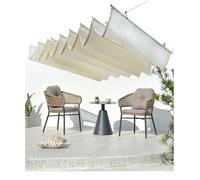 Voile d'ombrage rétractable pour extérieur, motif vague, tissu épais, personnalisable pour terrasse et patio