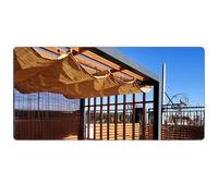 Voile d'ombrage rétractable pour extérieur, terrasse et terrasse, protection UV et perméable à l'eau, tissu beige, 0,9 x 5 m, design ondulé pour solutions de protection solaire élégantes