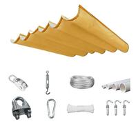 Voile d'ombrage rétractable pour pergola - Housse avec matériel - Idéal pour jardin, terrasse, tonnelle - Beige - 1,5 x 7 m