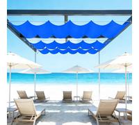 Voile d'ombrage rétractable,Rectangulaire étanche Protection Solaire Voile D'ombrage Rétractable Coulissante,Corde Libre,pour Jardin Terrasse Extérieur-SapphireBlue||450x800cm
