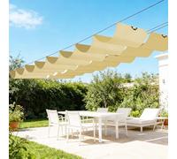 Voile d'ombrage rétractable,Rectangulaire étanche Protection Solaire Voile D'ombrage Rétractable Coulissante,Corde Libre,pour Jardin Terrasse Extérieur-Beige||250x250cm