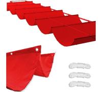 Voile d'ombrage rétractable réglable - Imperméable et protection UV 95 % - Pour balcon, pergola - Taille personnalisée 1,6 x 7 m - Rouge - Tissu d'auvent