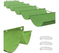 Voile d'ombrage rétractable réglable - Imperméable - Protection UV - 95 % - Pour extérieur, balcon, pergola, taille personnalisée - 1,6 x 12 m (l x L) - Vert