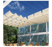 Voile d'ombrage rétractable résistante aux UV - Couverture de auvent pour pergola et jardin - 1,6 x 4 m (l x L x L)