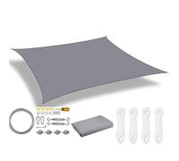Voile d'ombrage Rétractable Sun Shade Sail Rectangle Canopy Waterproof Cover for Garden Outdoor Patio Deck Pergola Porch Tents(Light Gray 47pc Kit,Rectangle 500x400CM)