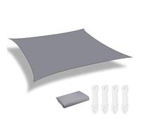 Voile d'ombrage Rétractable Sun Shade Sail Rectangle Canopy Waterproof Cover for Garden Outdoor Patio Deck Pergola Porch Tents(Light Gray,Rectangle 500x400CM)