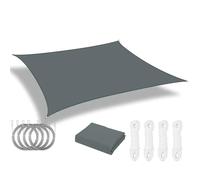 Voile d'ombrage Rétractable Sun Shade Sail Rectangle Canopy Waterproof Cover for Garden Outdoor Patio Deck Pergola Porch Tents(Deep Gray 4pc Kit,Rectangle 500x400CM)