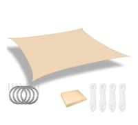 Voile d'ombrage Rétractable Sun Shade Sail Rectangle Canopy Waterproof Cover for Garden Outdoor Patio Deck Pergola Porch Tents(Yellow with 4pc Kit,Rectangle 600x400CM)