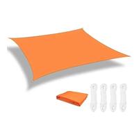 Voile d'ombrage Rétractable Sun Shade Sail Rectangle Canopy Waterproof Cover for Garden Outdoor Patio Deck Pergola Porch Tents(Orange,Rectangle 300x200CM)