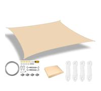 Voile d'ombrage Rétractable Sun Shade Sail Rectangle Canopy Waterproof Cover for Garden Outdoor Patio Deck Pergola Porch Tents(Yellow with 47pc Kit,Rectangle 500x300CM)