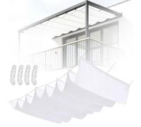 Voile d'ombrage Rétractable Vague 200 x 100 cm Polyester, Anti-UV, Taille Personnalisée IN ordes de Montage Rétractable Vague Voile-D'Ombrage pour Terrasse, Pergola, Blanc