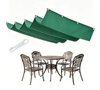 Voile-D'Ombrage Rétractable Vague 240 x 350 cm Protection UV 98% PES Résistant à l'eau Durable Résistant et Respirant Toile d'ombrage Ajourée pour Patio Jardin Terrasse, Vert