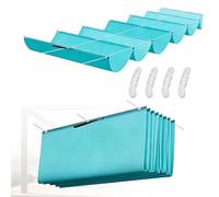 Voile d'ombrage Rétractable Vague 290 x 310 cm avec Œillets et Corde, Rectangulaire Protection UV Solaire Imperméable Vague Bâche Dombrage pour Jardin, Garage, Bleu Ciel
