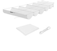 Voile-D'Ombrage Rétractable Vague 600 x 1400 cm Rectangulaire Imperméable Anti-UV et Indéchirable Contre Le Vent Toile Ombrage Extérieur pour Patio Jardin Terrasse, Blanc