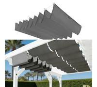 Voile-D'Ombrage Rétractable Vague 9.5 x 14.5 m Rectangulaire Imperméable Anti-UV et Indéchirable Contre Le Vent Rétractable Voile Ombrage Vague pour Patio Jardin Terrasse, Gris Foncé