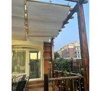 Voile d'ombrage rétractable - Voile d'ombrage pour extérieur, terrasse, balcon et cour - Housse de pergola réglable avec kits de glissières pour un abri ultime