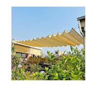 Voile d'ombrage robuste anti-UV à 90 % - Design ondulé coulissant pour pergola et terrasse, beige (12 x 80 m) - Solution d'ombrage durable pour extérieur