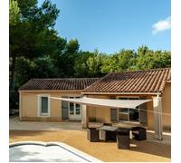 WERKA PRO - 11125 - Toile d'Ombrage Ajourée - 160 g/m2 - En Polyester - Rectangulaire - 4 x 5 m - Taupe - Balcon, terrasse et Jardin