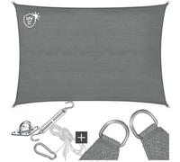 Voile d'ombrage - TECTAKE - Protection solaire SUNNY extérieur en HDPE indéchirable avec protection UV imperméable 2x3m - Gris