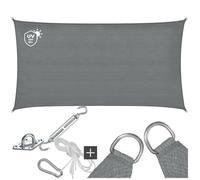 Voile d'ombrage - TECTAKE - Protection solaire SUNNY extérieur en HDPE indéchirable avec protection UV imperméable 2x4m - Gris