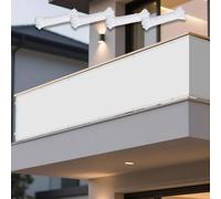 Voile d'ombrage Toile 102 x 272 cm Pare-Soleil Jardin Balcon 100% Toile PES Résistant à l'eau avec Corde Libre Facile à Plier pour Patio Balcon Jardin Terrasse Extérieur, Blanc