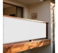 Voile d'ombrage Toile 110 x 380 cm Une Protection des Rayons UV Voile d'ombrage Terrasse avec Corde Libre et Oeillets pour Potager Serre Terrasse Patio Jardin, Blanc