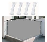 Voile d'ombrage Toile 126 x 360 cm Une Protection des Rayons UV Serre Coupe-Vent Anti-Déchirure avec Oeillets Cordons pour Jardin Terrasse Camping Sable, Gris Clair
