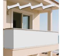 Voile d'ombrage Toile 130 x 265 cm Offre Une Protection Contre Les UV Voile Pare Soleil avec Oeillets Cordons pour Jardin, Terrasse, Camping, Balcon, Blanc