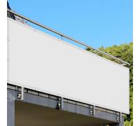 Voile d'ombrage Toile 135 x 255 cm Imperméable Anti 98% UV Résistant Hydrofuge Auvent Imperméable avec Oeillets pour Extérieur Jardin Terrass Balcon, Blanc