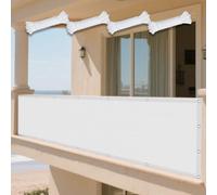 Voile d'ombrage Toile 140 x 310 cm Imperméable 98% UV Protection Toile d'ombrage Rectangulaire avec Corde Libre Facile à Plier pour La Fête de Jardin Patio Extérieur, Blanc