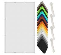 Voile d'ombrage Toile 170 x 800 cm Protection Solaire Résistant à La Pluie Anti UV Diffuseur D’Ombre avec Corde Libre et Oeillets pour Balcon, Camping, Terrasse, Jardin, Blanc