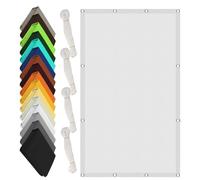 Voile d'ombrage Toile 180 x 700 cm Coupe-Vent, Résistant à La Pluie Résistant Aux UV Toile d'ombrage Auvent avec Le Kit de Fixation pour Terrasse, Jardin, Balcon, Camping, Blanc