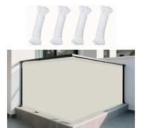 Voile d'ombrage Toile 198 x 600 cm Une Protection des Rayons UV Serre Coupe-Vent Anti-Déchirure avec Oeillets Cordons pour Jardin Terrasse Camping Sable, Beige