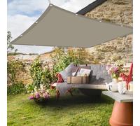 Voile d'ombrage Toile 2.5 x 3.5 m 95% Protection UV Facile à Installer à Plier Imperméable Couverture D'Auvent avec Oeillets et Cordons pour Terrasse, Fête, Activités de Plein Air, Kaki