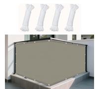 Voile d'ombrage Toile 214 x 280 cm Une Protection des Rayons UV Serre Coupe-Vent Anti-Déchirure avec Oeillets Cordons pour Jardin Terrasse Camping Sable, Kaki