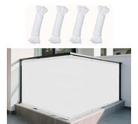Voile d'ombrage Toile 214 x 380 cm Une Protection des Rayons UV Serre Coupe-Vent Anti-Déchirure avec Oeillets Cordons pour Jardin Terrasse Camping Sable, Blanc