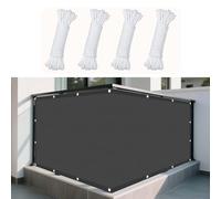 Voile d'ombrage Toile 214 x 400 cm Une Protection des Rayons UV Serre Coupe-Vent Anti-Déchirure avec Oeillets Cordons pour Jardin Terrasse Camping Sable, Gris Foncé