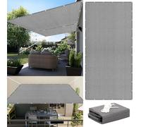 Voile d'ombrage Toile 230 x 330 cm Résistant Aux UV HDPE Voiles d'ombrage avec Le Kit de Fixation pour Patio Jardin, Terrasse, Extérieur, Balcon, Gris Clair