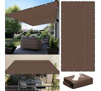 Voile d'ombrage Toile 330 x 480 cm Résistant Aux UV HDPE Voiles d'ombrage avec Le Kit de Fixation pour Patio Jardin, Terrasse, Extérieur, Balcon, Brun