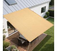 Voile d'ombrage Toile 522 x 575 cm Résistant Aux UV et Aux Intempéries Filet de Protection UV avec Oeillets Cordons pour en Plein Air, Jardin & Terrasse, Couleur Crème